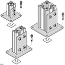 Base plate 45x45, steel (pied)