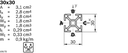 Profile 30x30 L=6070-6170 mm